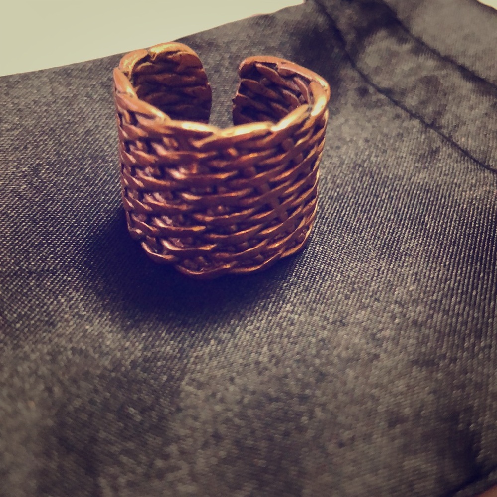 Copper colored cuff ring